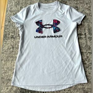 Under Armour white heatgear short sleeve shirt - size youth medium - NWOT